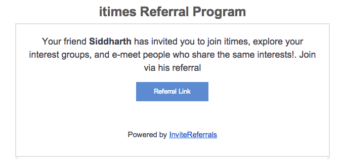 Email customer referral option - invitereferrals