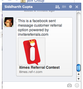 Facebook send message Customer referral option - invitereferrals