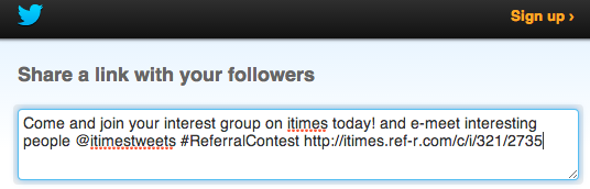 Tweet customer referral option