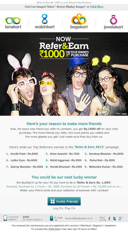 Winners announcement email