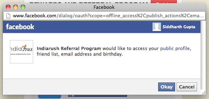 Facebook Referral App