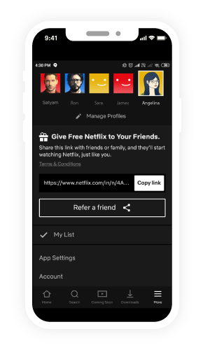 netflix mobile referral program