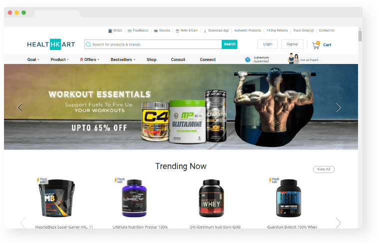 healthkart homepage