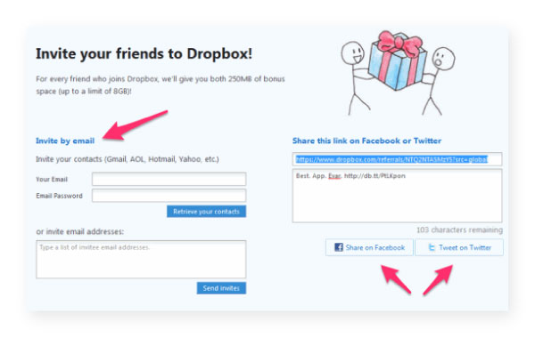 dropbox referral cards