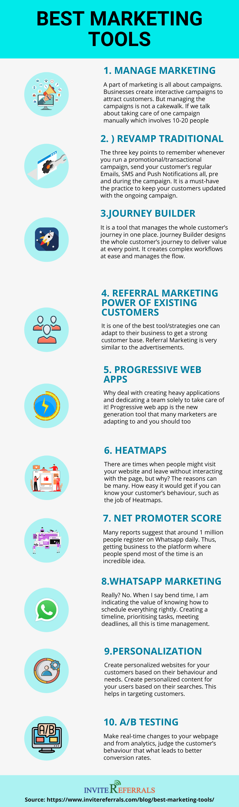  Best marketing tools infographic