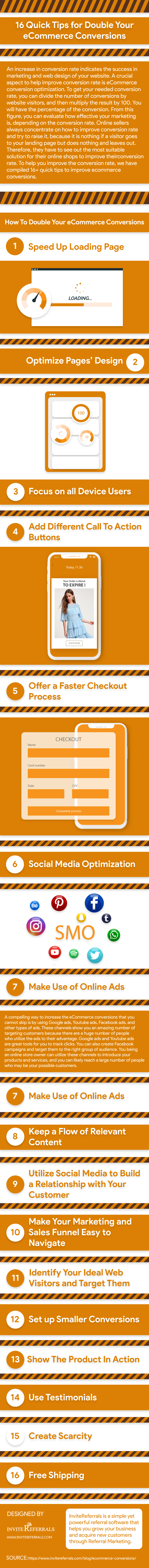 16 Quick Tips for Double Your eCommerce Conversions Infographic