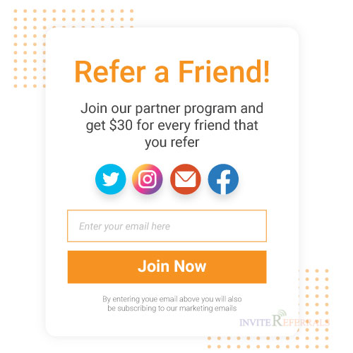 Promote your referral partner program through marketing channels such as social media, email, or website banners